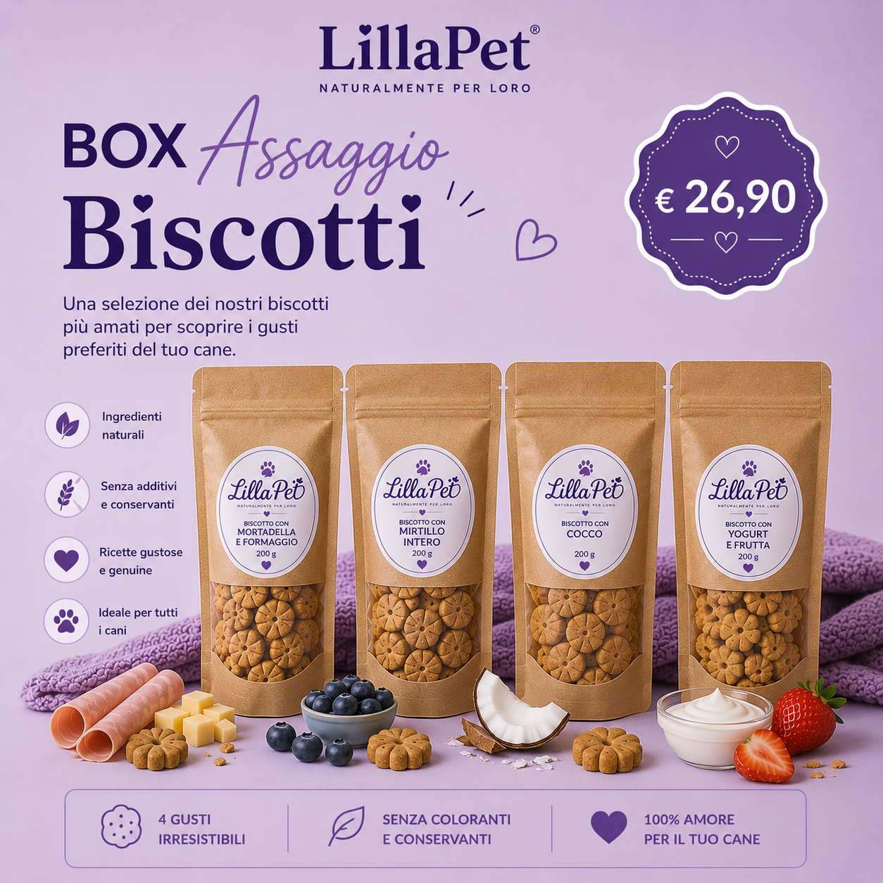 ๐ Box Assaggio Biscotti LillaPet