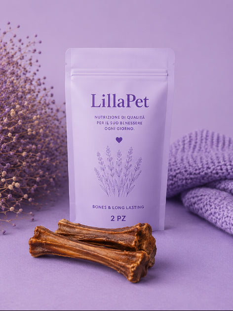 💜 LillaPet Bones & Long Lasting – Snack Naturali da Masticazione per Cani