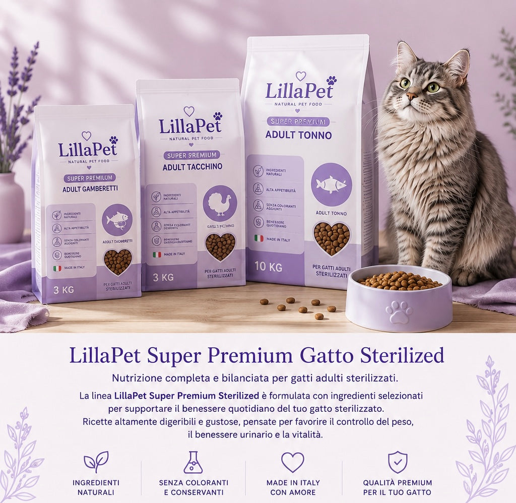 💜 LillaPet Super Premium Gatto Sterilized – Nutrizione Equilibrata per Gatti Sterilizzati