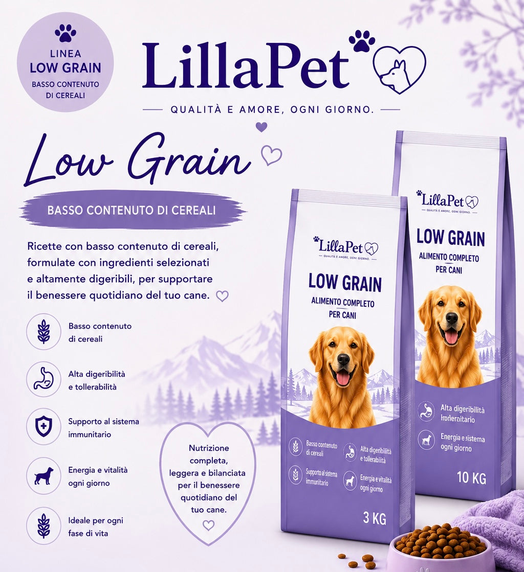 💜 LillaPet, Linea Low Grain – Crocchette a Basso Contenuto di Cereali 14 Varianti ➡️