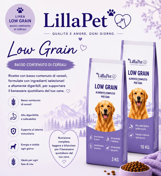 💜 LillaPet, Linea Low Grain – Crocchette a Basso Contenuto di Cereali 14 Varianti ➡️