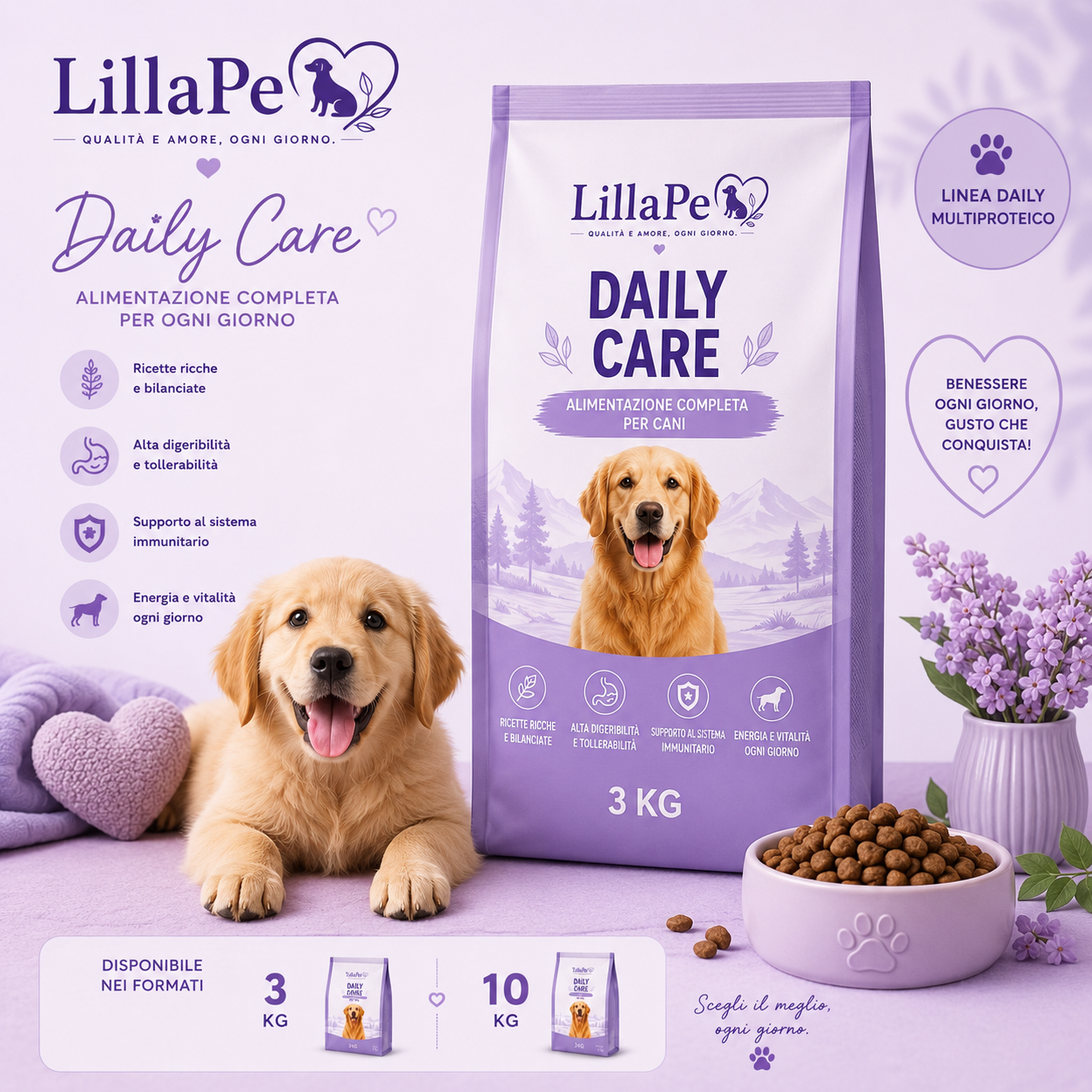 💜 LillaPet, Linea Daily Care - Crocchette Complete per Cani 18 Varianti  ➡️